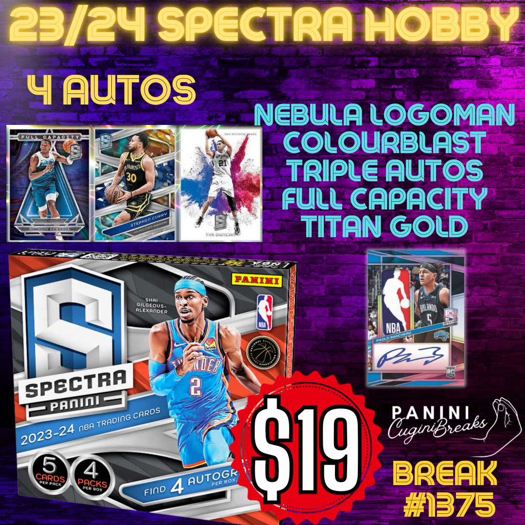 BREAK #1413- $19 TEAMS!! 23/24 SPECTRA HOBBY!! PICK YOUR TEAMS!! LOGOMAN CHASE!!