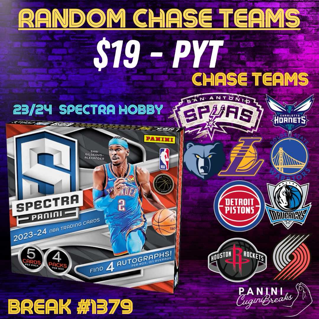 BREAK #1379 - $19 TEAMS!! 23/24 SPECTRA HOBBY!! PICK YOUR TEAMS!! THE CHASER!! WIN THE SPURS!!