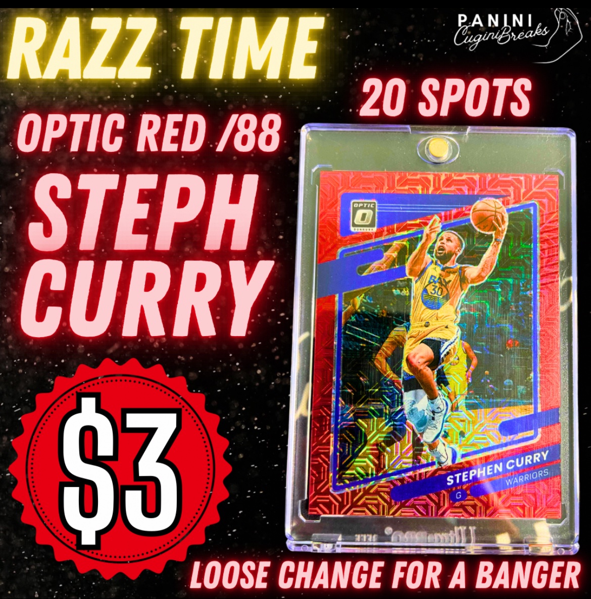 RAZZ TIME - STEPH CURRY OPTIC RED /88!!