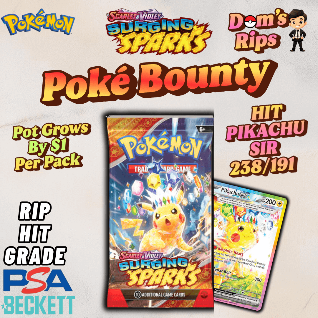 Pokemon - Surging Sparks Booster Pack - POKÉ BOUNTY - Bounty at $500* 🤠 - Opened LIVE